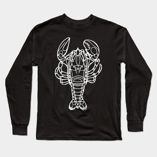 Lobster in White Long Sleeve T-Shirt by LoraMaze